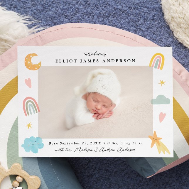 Faire-part Annonce de naissance photo Cute In the Clouds Rain (Créateur téléchargé)