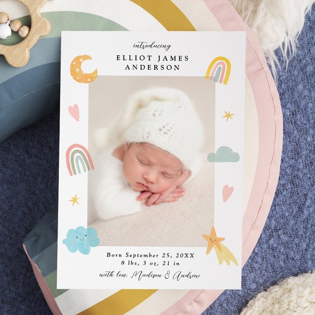 Faire-part Annonce de naissance photo Cute In the Clouds Rain (Créateur téléchargé)
