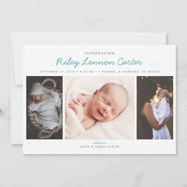 Faire-part Annonce de naissance photo introduction amicale (Devant)