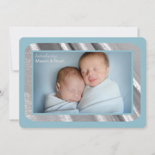 Faire-part Annonce de naissance photo Silver Shimmer