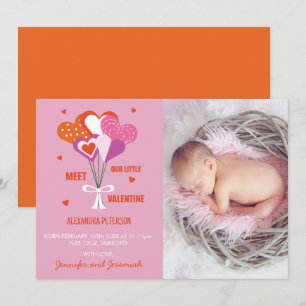 Faire-part Annonce de naissance pour la Saint-Valentin Bouque