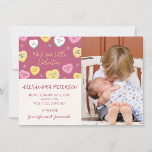 Faire-part Annonce de naissance pour la Saint-Valentin cœur d
