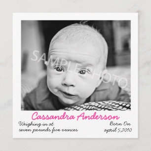 Faire-part Annonce de naissance rose