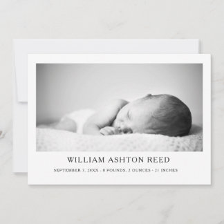 Faire-part Annonce de naissance unique et élégante pour bébé