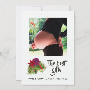 Faire-part Annonce de Noël Florale Aquarelle pour Bébé à Veni
