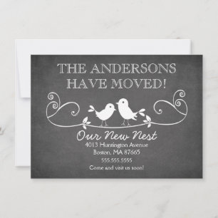 Faire-part Annonce de nouvelle adresse pour les oiseaux amour