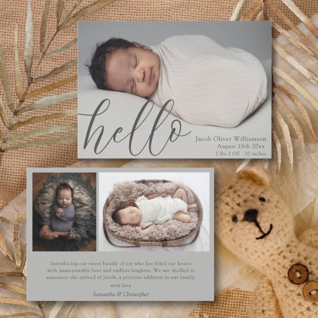 Faire-part Annonce de photo de bébé simple moderne (Créateur téléchargé)