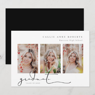 Faire-part Annonce de photo de remise de diplôme avec instant