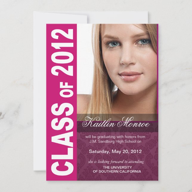 Faire-part Annonce de photo de remise de diplômes audacieuse  (Devant)