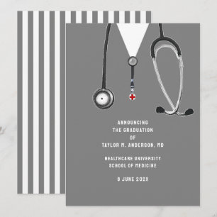 Faire-part Annonce de remise de diplôme de l'école de médecin