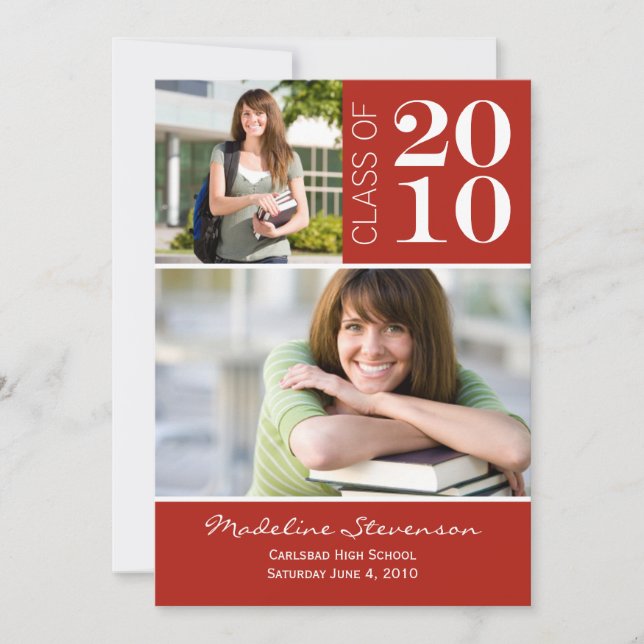 Faire-part Annonce de remise de diplôme DÉROULEZ pour 2013 (Devant)