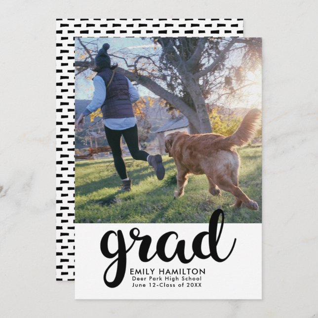 Faire-part Annonce de remise de diplôme photo moderne (Devant / Derrière)