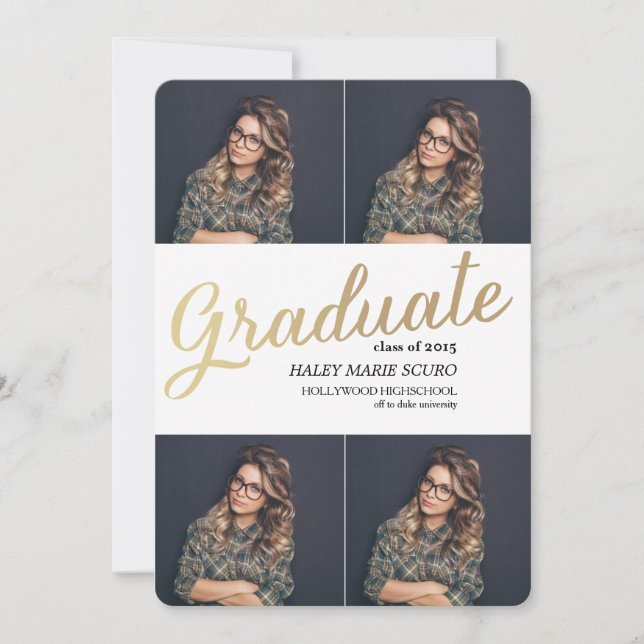 Faire-part Annonce de remise de diplômé PROMOTION 2015 (Devant)