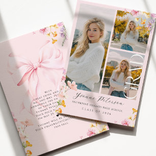 Faire-part Annonce de remise de diplôme Wildflower & Bow