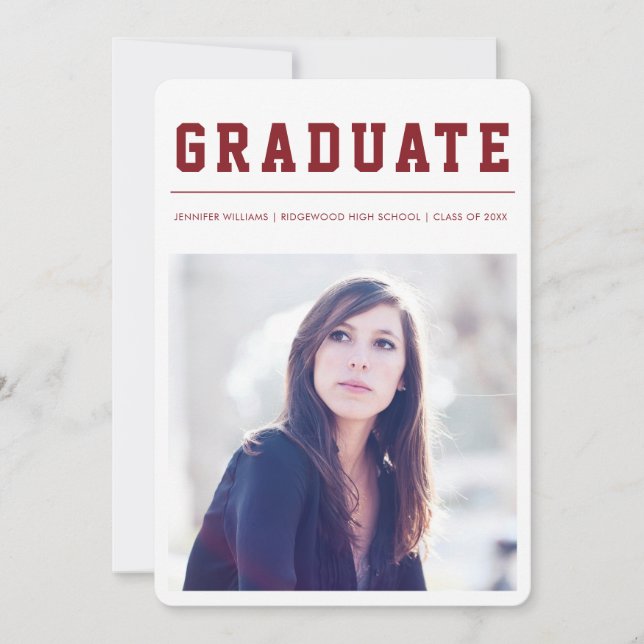 Faire-part Annonce de remise de diplômes moderne et audacieus (Devant)