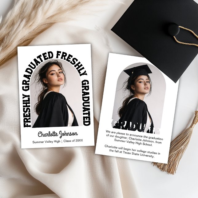 Faire-part Annonce de remise de diplômes rétro pour jeune dip (Créateur téléchargé)