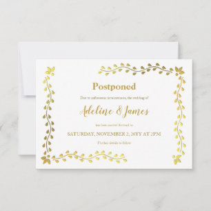 Faire-part Annonce de report chic