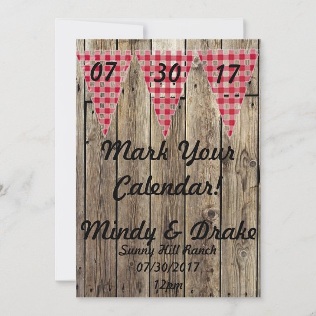 Faire-part Annonce de Thème de Pays Marquer Votre Calendrier (Devant)