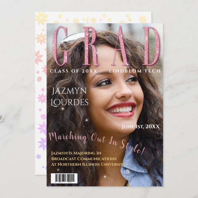 Faire-part Annonce d'un diplôme d'études supérieures (Devant / Derrière)