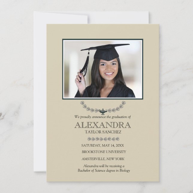 Faire-part Annonce photo de la lampe de la connaissance (Devant)