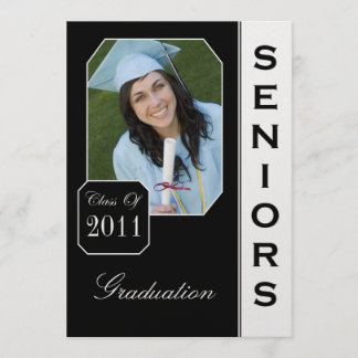 Faire-part Annonces Classic Black Photo Graduation