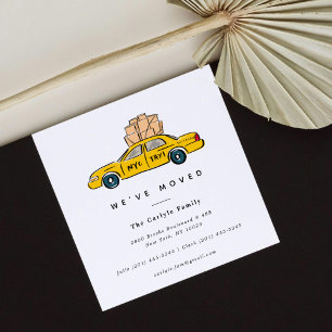 Faire-part Annonces de déménagement du Carré de taxi Jaune de