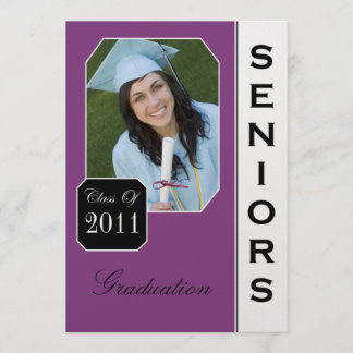 Faire-part Annonces de graduation photo violet classique