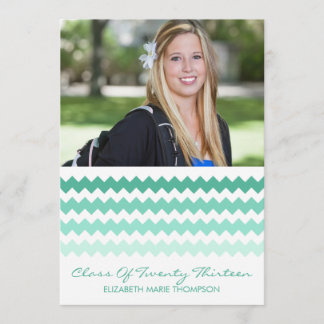 Faire-part Annonces de Mint Ombre Chevron Graduation
