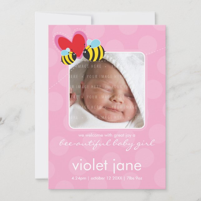 Faire-part ANNONCES DE NAISSANCE :: Abee autiful 4P (Devant)