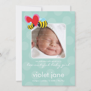 Faire-part ANNONCES DE NAISSANCE : : abeille-autiful 3P