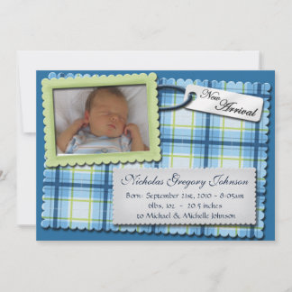 Faire-part Annonces de naissance bleu et vert