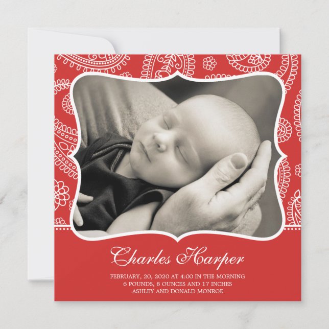 Faire-part Annonces de naissance de Paisley Western (Devant)