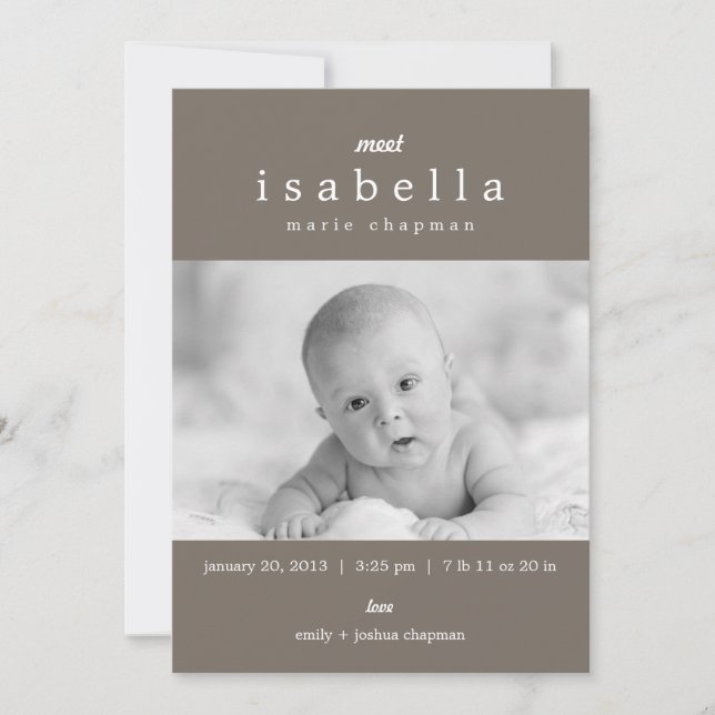 Faire-part Annonces de naissance MODERNES (Devant)