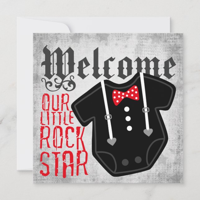 Faire-part Annonces de naissance Rock Star Tux (Devant)