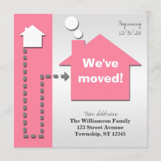 Faire-part Annonces modernes de Carré Bold Pink Moving