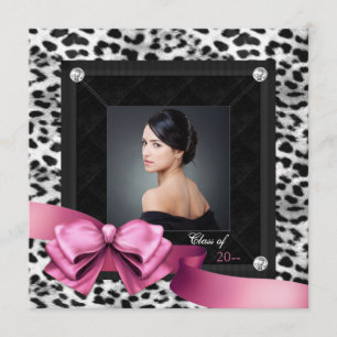 Faire-part Annonces roses d'obtention du diplôme de photo de