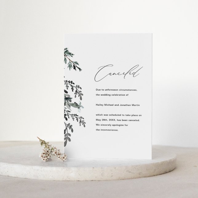 Faire-part Annulation du Mariage botanique (Créateur téléchargé)