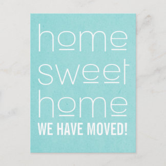 Faire-part Aqua Modern Home Sweet Home Carte postale