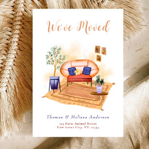 Faire-part Aquarelle Boho nous avons déménagé Nouvelle Adress