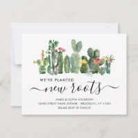 Aquarelle Cactus Plantés Nouvelles Racines Déplacé