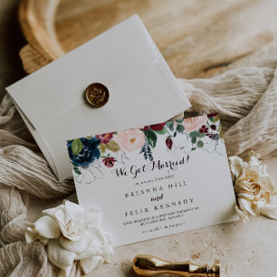 Faire-part Aquarelle Calligraphie Automnale Illustrée pour un