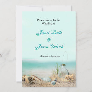 Faire-Part Aquarelle de Mariage Coquillages de Pla
