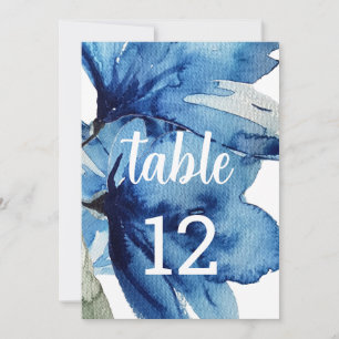 Faire-part Aquarelle florale bleu artistique peinte à la main