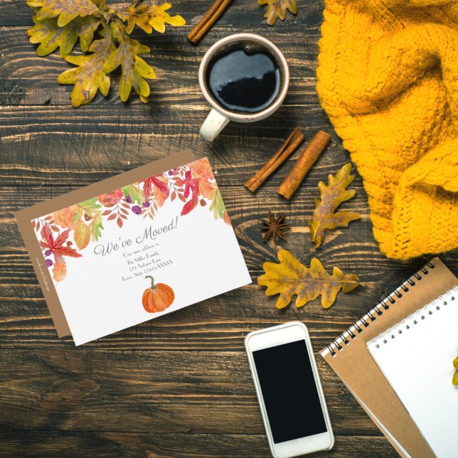 Faire-part Aquarelle Folio Automne Avec Citrouille Nouvelle A (Créateur téléchargé)