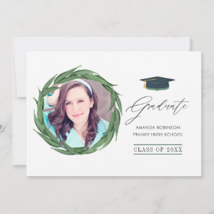 Faire-part Aquarelle Forêt de verdure Graduation