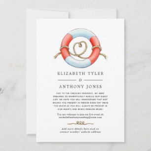 Faire-part Aquarelle Mariage nautique Liste d'invités réduits