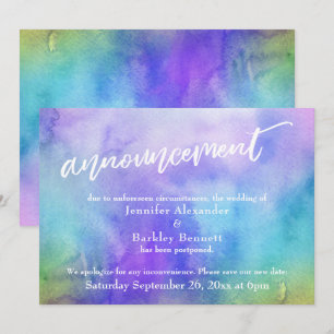 Faire-part aquarelle Mariage Pastel