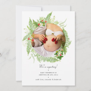 Faire-part Aquarelle Pays Verdure Photo Grossesse