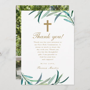 Faire-part Aquarelle Première Sainte Communion Merci photo