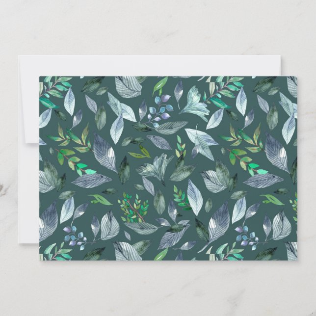 Faire-part Aquarelle tombée feuilles 5 (Devant)